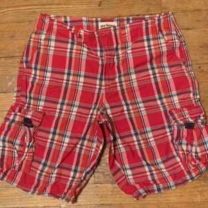 Checkered cargo shorts